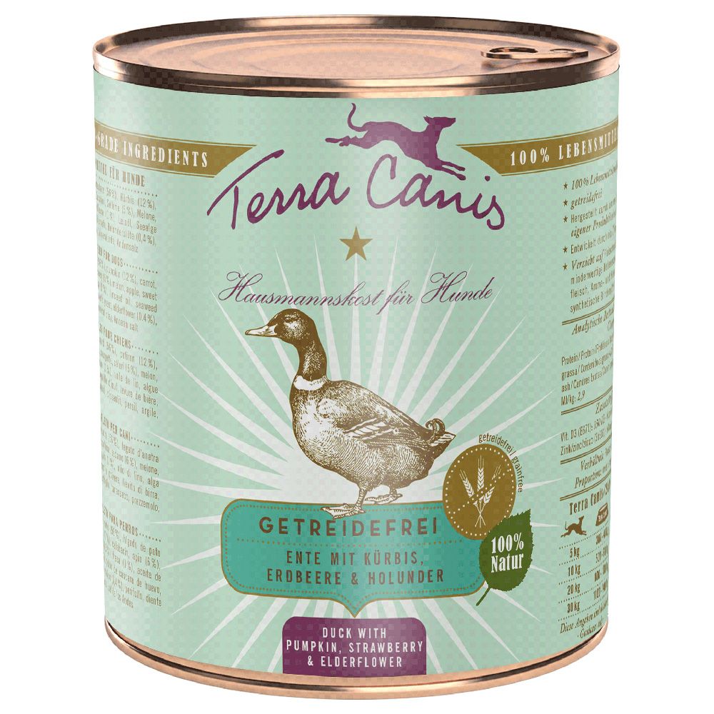 Terra Canis Grain-Free 6 x 800g Duck with Squash, Strawberries & Elderberries