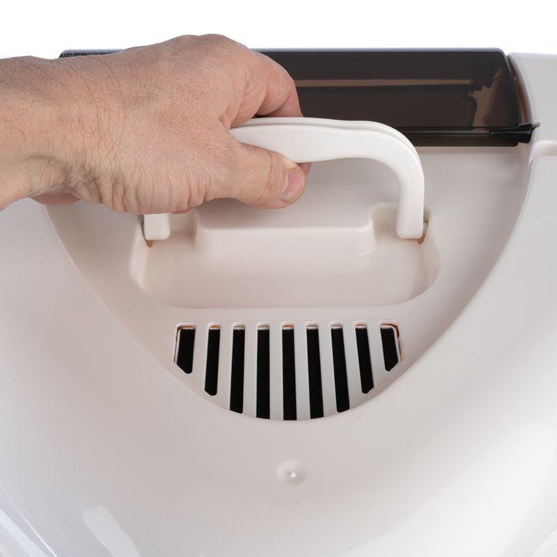 TIAKI Parfait Corner Hooded Litter Tray Cream/ pink