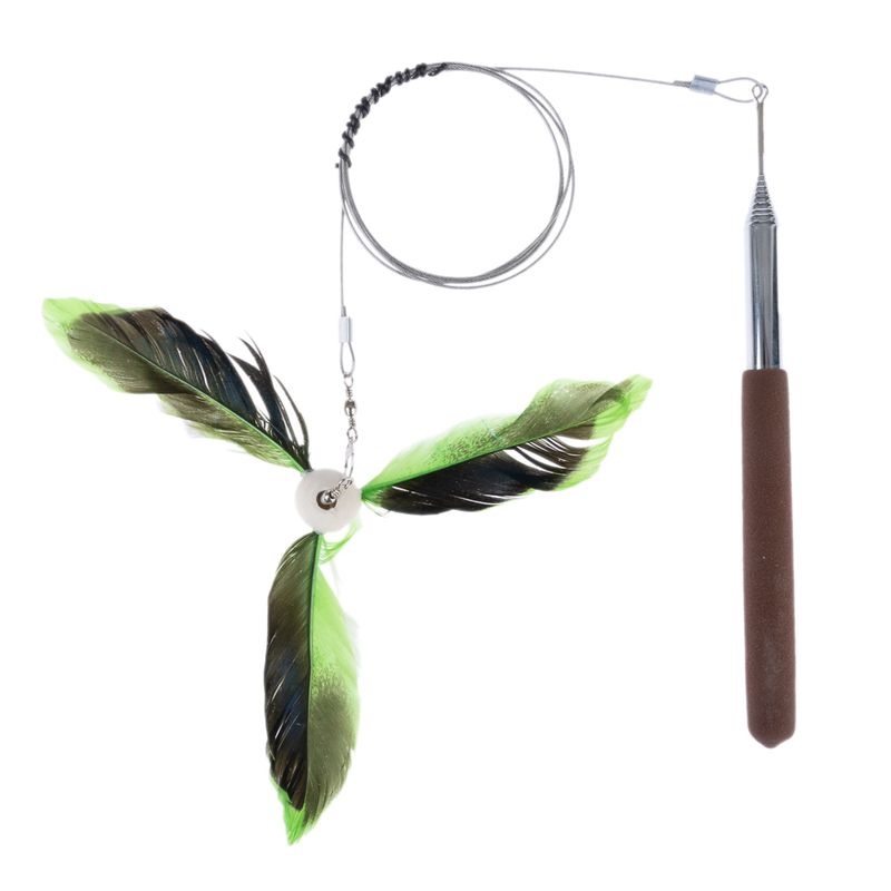 TIAKI Telescopic Cat Fishing Rod with Feathers 1 Toy