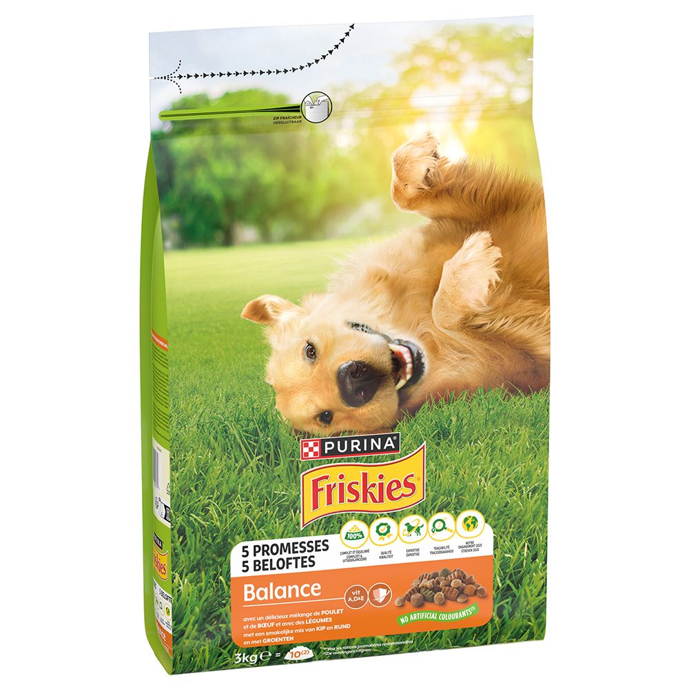 Purina Friskies Adult Dog Balance with Chicken, Beef & Vegetables 3kg