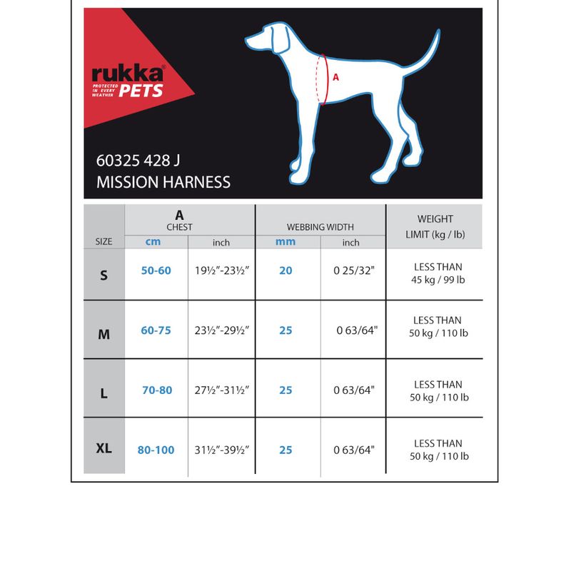 Rukka® Mission Harness – Olive Size L: 70 - 80cm chest circumference, W 25mm