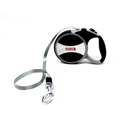 KONG Explore Extendable Dog Lead - Grey L: approx. 50kg, lead length approx. 7.5m