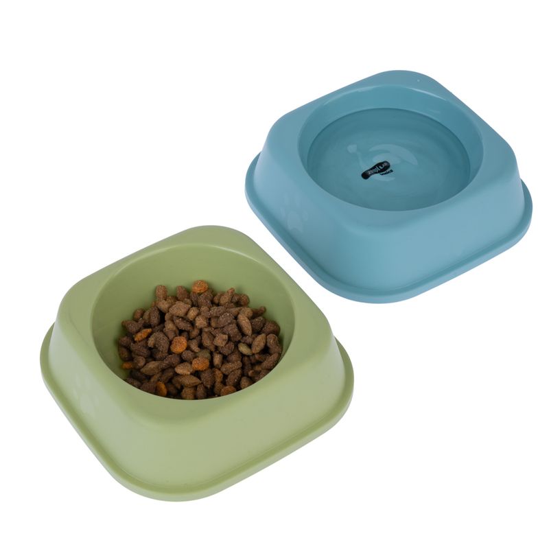 zooplus Basics Plastic Square Cat Bowls 2 x 300ml