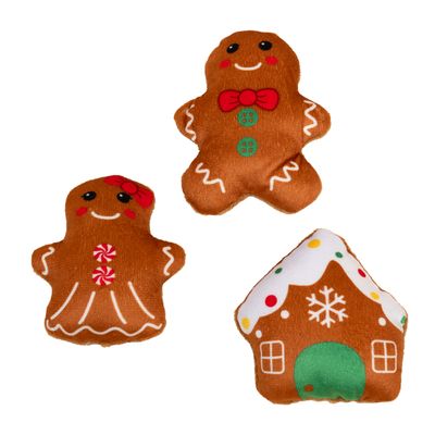 TIAKI Gingerbread Family Cat Toy Set Set of 3