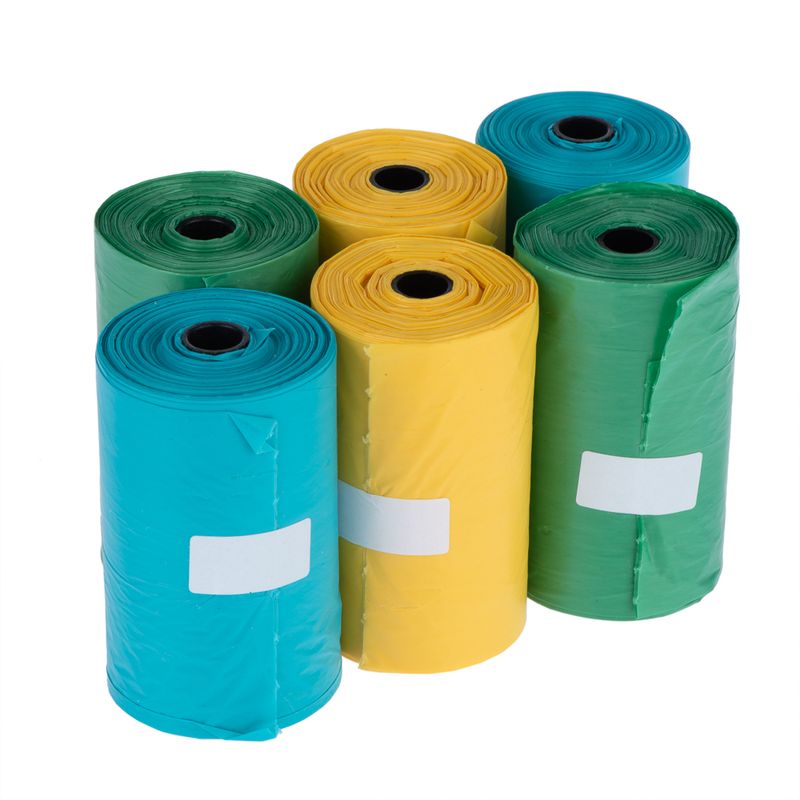 Tricoloured Dog Poop Bags 6 Rolls of 20 Bags