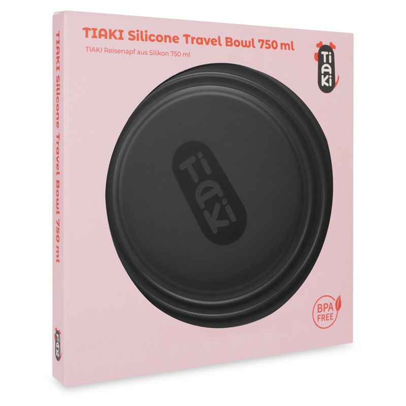 TIAKI Black Silicone Travel Bowl 500ml