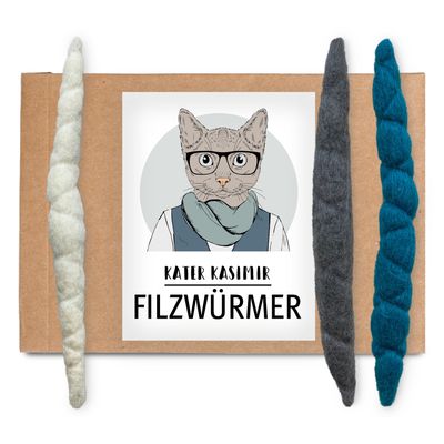 Puss Kasimir Felt Worms 1 set (3 pieces)