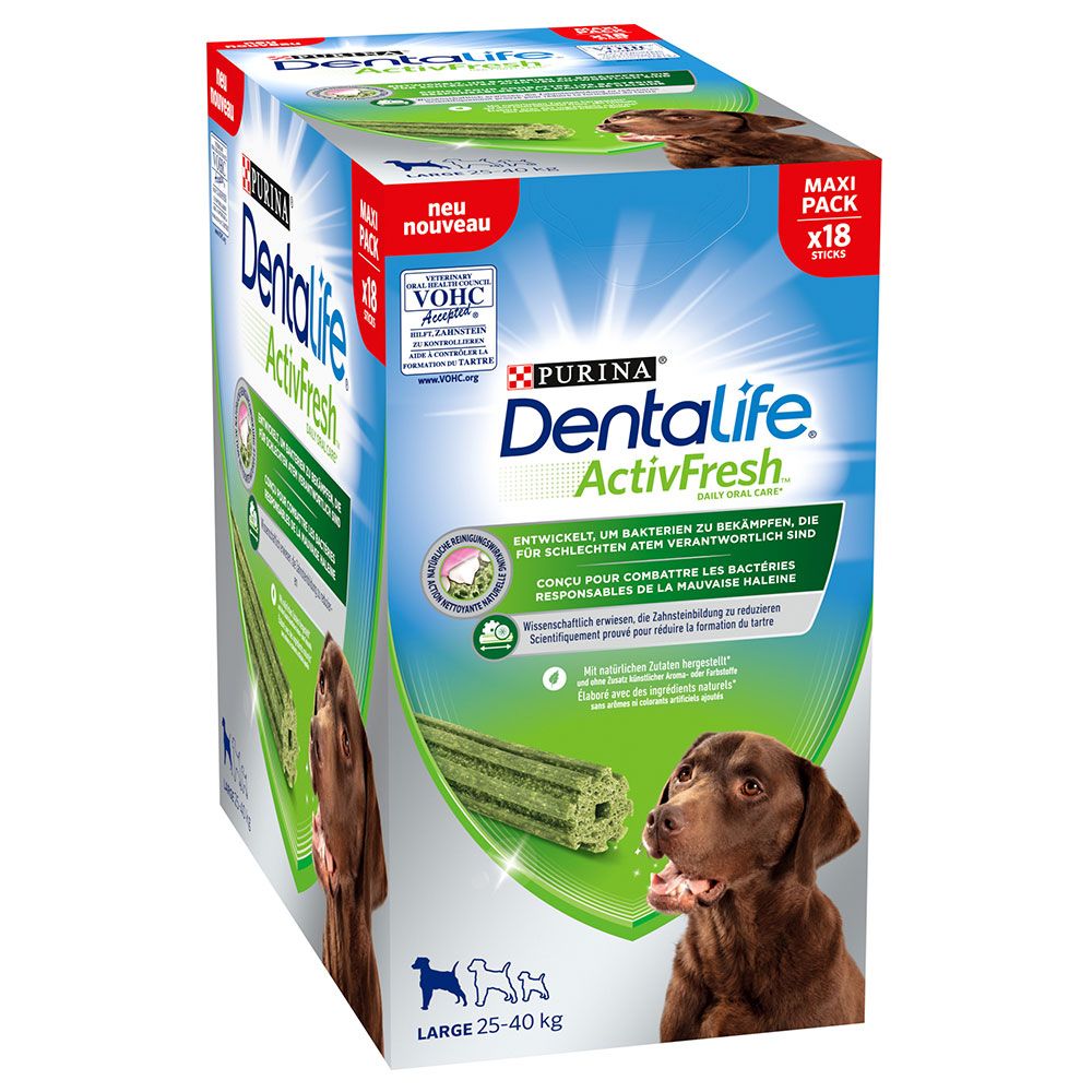 PURINA Dentalife Active Fresh Daily Dental Care Snacks for Large Breed Dogs 18 Sticks