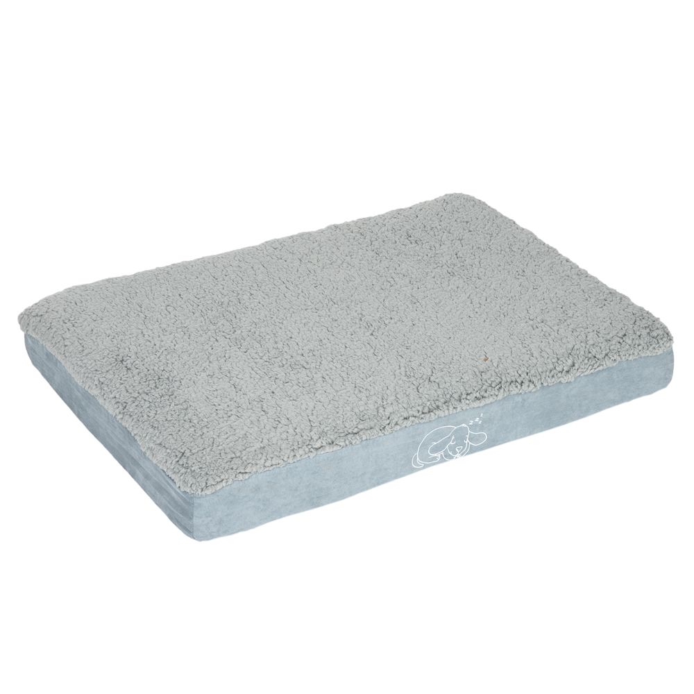 Rectangular Memory Foam Dog Bed - Grey 72 x 50 x 9.5 cm (L x W x H)