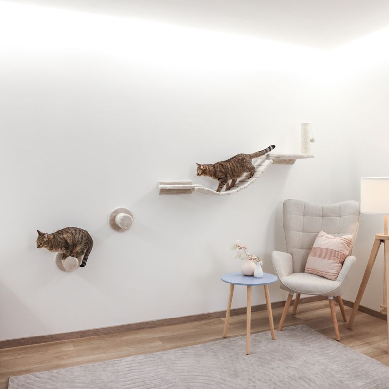 Kerbl Pet Climbing Wall Matterhorn for Cats - Beige Beige - 6-piece Set