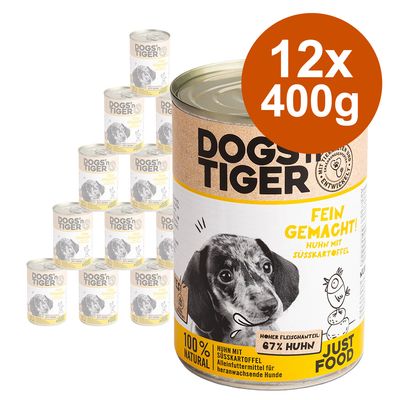 Saver Pack Dogs'n Tiger Junior 12 x 400g Chicken & Sweet Potato