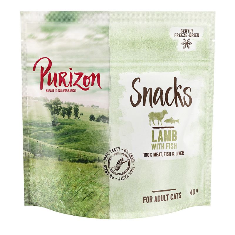 Purizon Cat Snacks Grain-Free Mixed Trial Pack 3 x 40g Chicken with Fish / Lamb with Fish / Fish with Beef