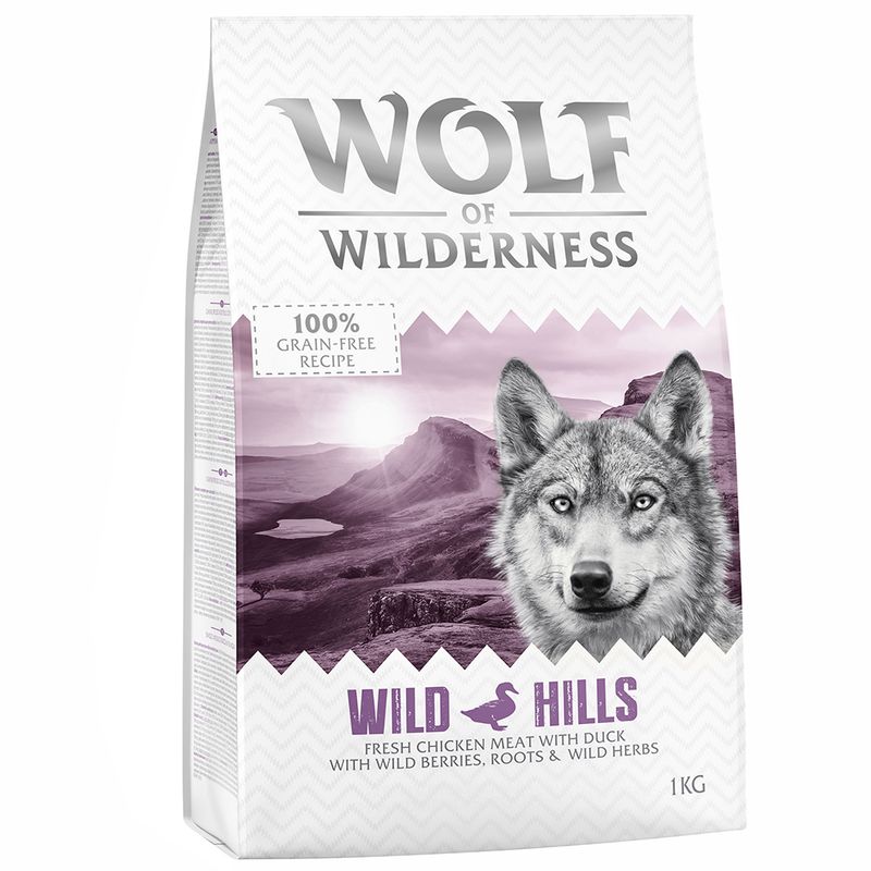 2 x 1kg Wolf of Wilderness Dry Dog Food - Try Now! Adult \