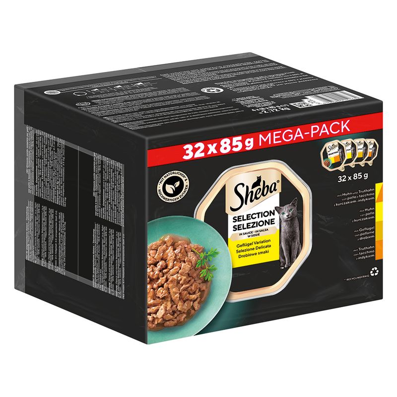 Sheba Varieties Multipack Saver Pack 32 x 85g Poultry Collection Select Slices in Gravy