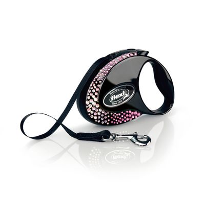 flexi Glam Composition Harness Leash - Black Size S: up to 12kg (3m)