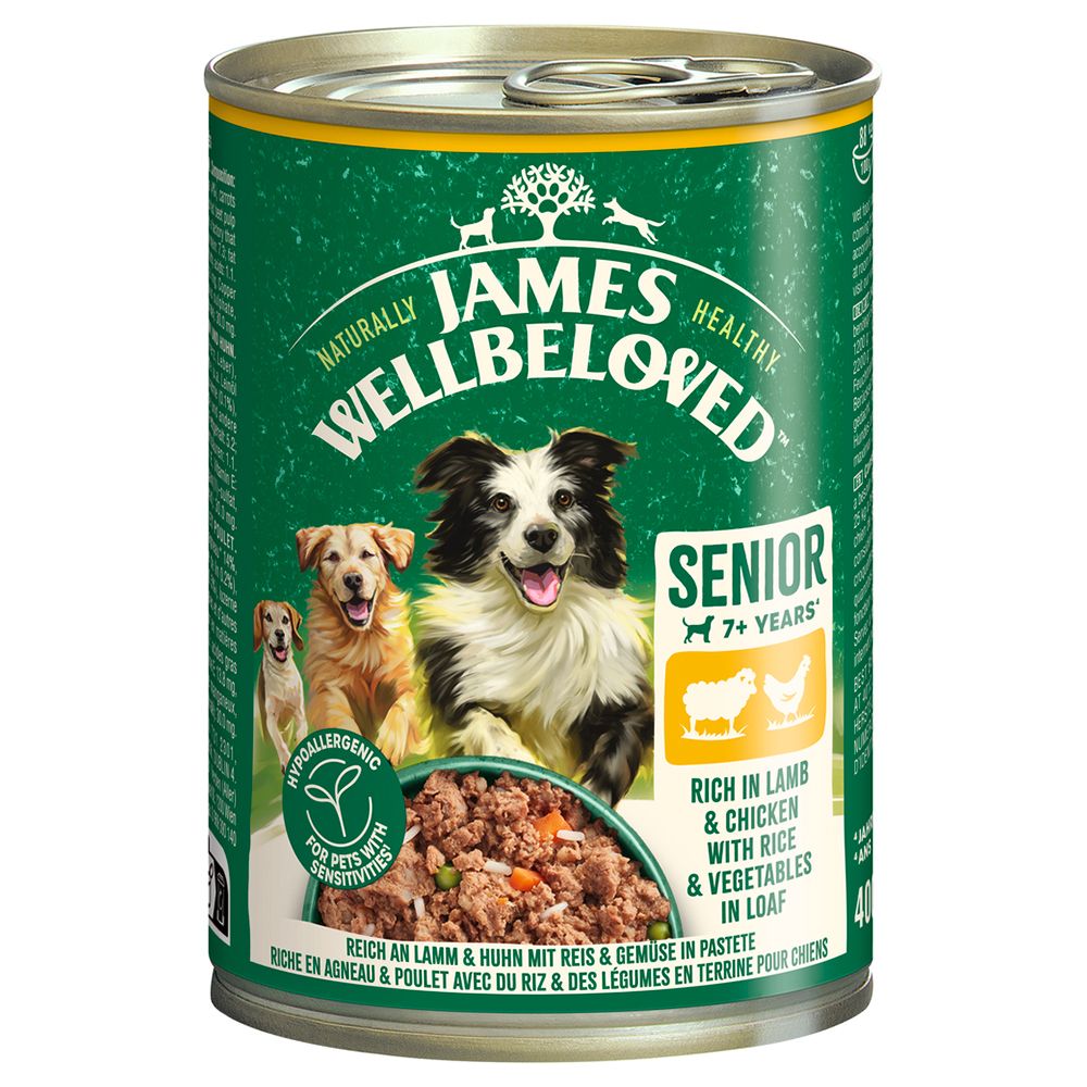 James Wellbeloved Senior Dog Hypoallergenic Lamb & Chicken in Pâté 6 x 400g