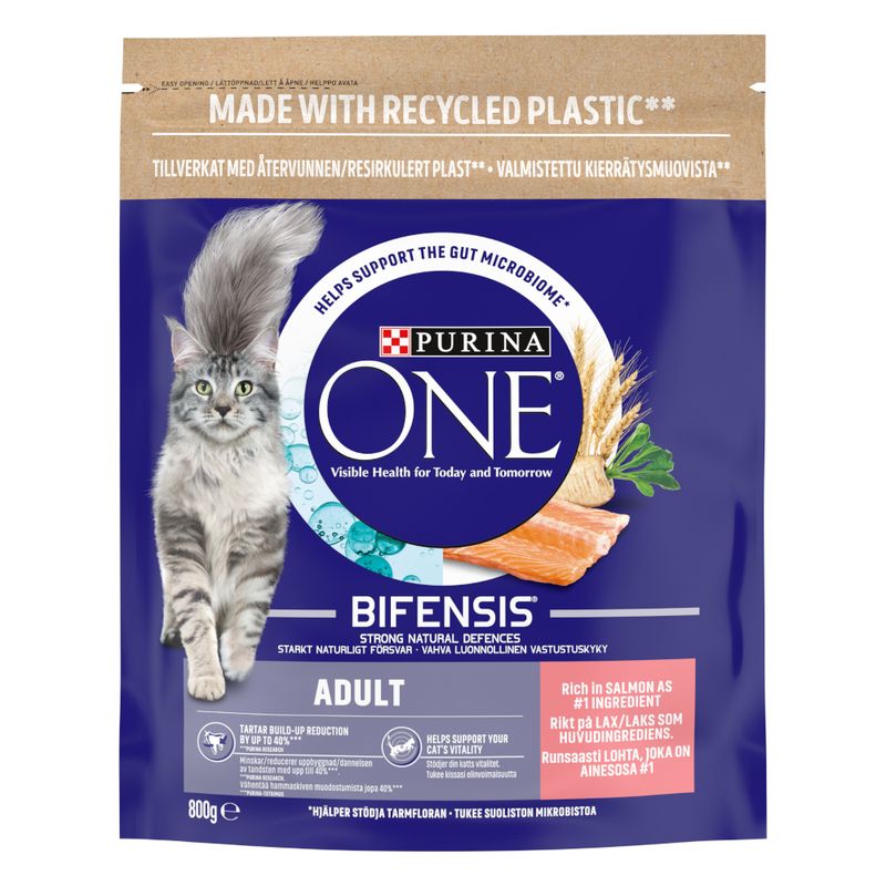 PURINA ONE Adult Salmon & Whole Grains Dry Cat Food 9.75kg