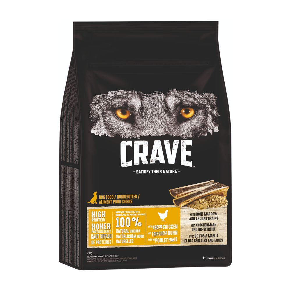 Crave Adult Chicken with Bone Marrow & Ancient Grains Dry Dog Food 7kg
