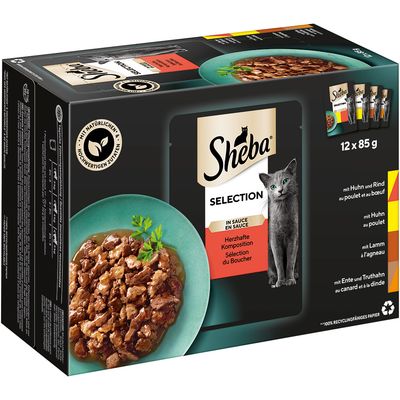 Sheba Pouches Select Slices in Gravy 12 x 85g Succulent Collection in Gravy