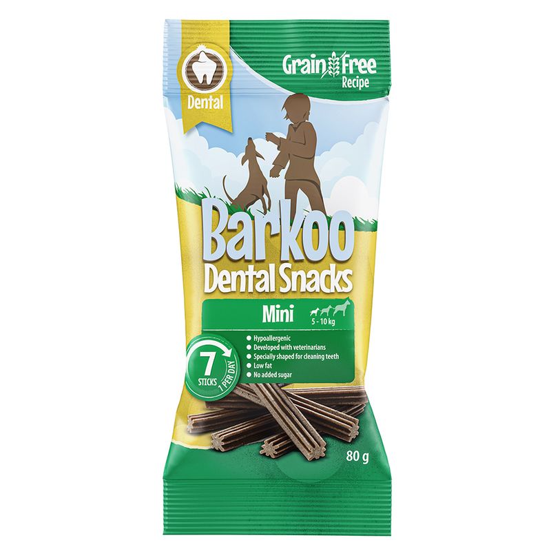 Barkoo Dental Snacks 7 Chews - Grain-Free Mini Dogs (7 Chews – 80g)