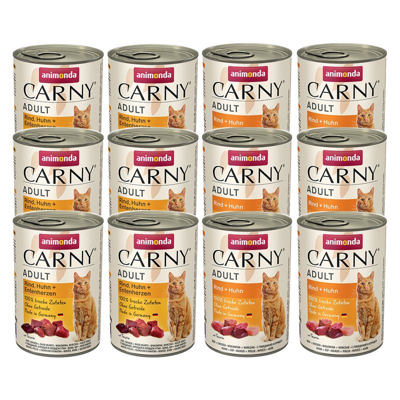 animonda Carny Adult Saver Pack 12 x 400g Poultry & Beef Varieties