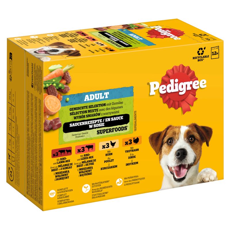 Pedigree Pouch in Gravy Multipack Mixed Selection (4 Varieties): 12 x 100g