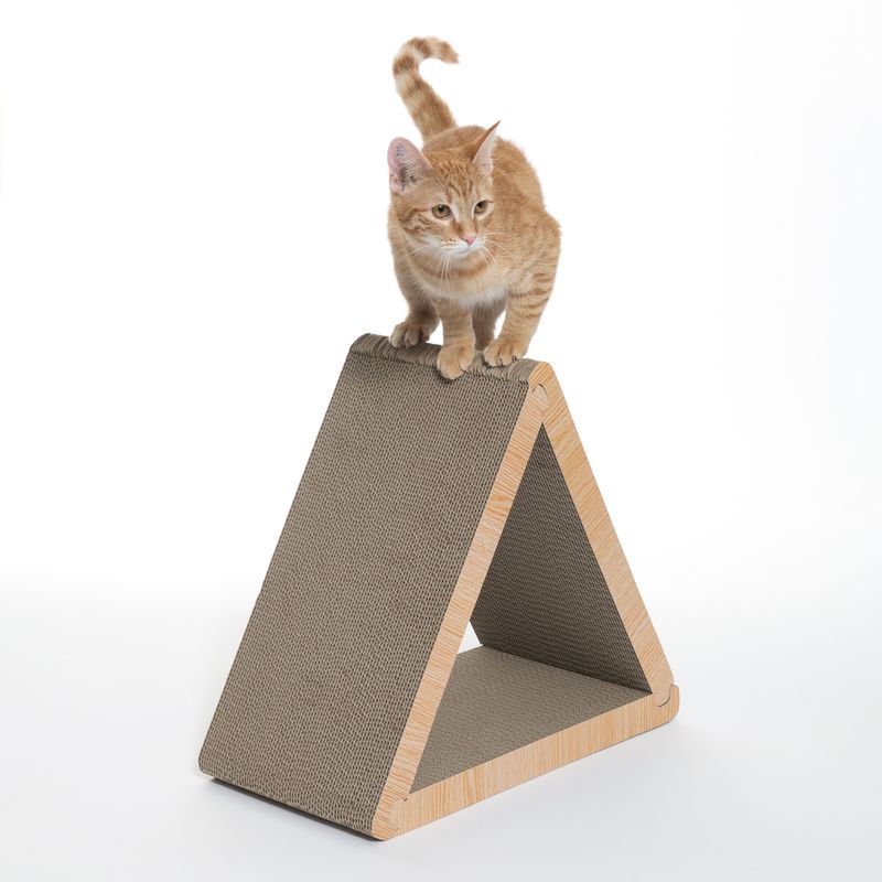 TIAKI Triangle Corrugated Cardboard Scratching Furniture 45 x 22.5 x 40.5 cm (L x W x H)