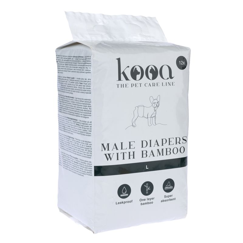 kooa Male Diapers with Bamboo Size XS: 20 - 26 cm, 12 Nappies