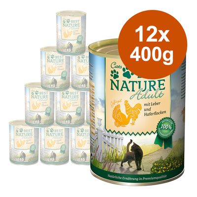 Best Nature Adult Cat Saver Pack 12 x 400g Poultry & Liver