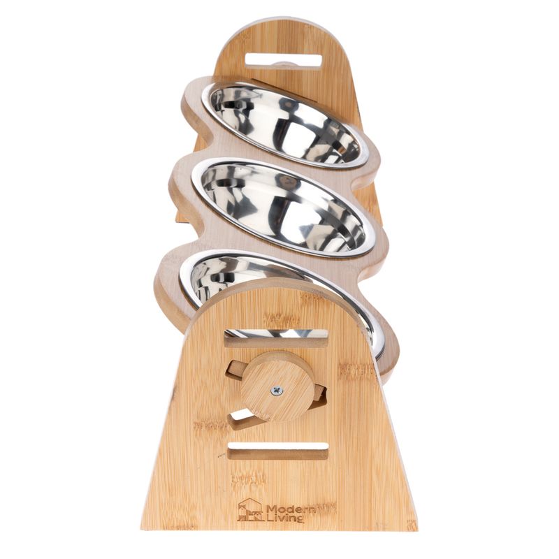 Modern Living Bohemian bamboo bowl bar 3 x 450 ml, L 52 x W 18 x H 18 cm