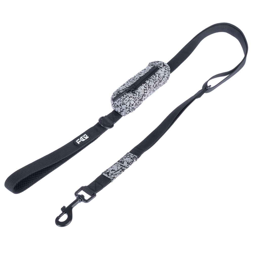 TIAKI Reflective Dog Lead with Poop Bag Holder 120 - 160 cm Length, 20mm Width