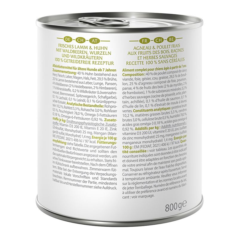 Wolf of Wilderness Senior 6 x 800g Green Fields - Lamb & Chicken