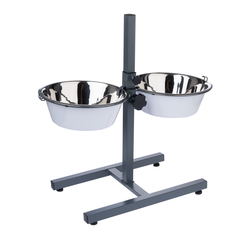 TIAKI Double Bowl with Adjustable Stand 2 x 875ml, diameter 17cm