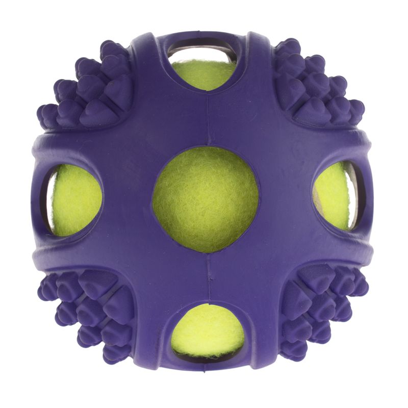 2-in-1 Rubber Tennis Ball Dog Toy L: Diameter 10cm