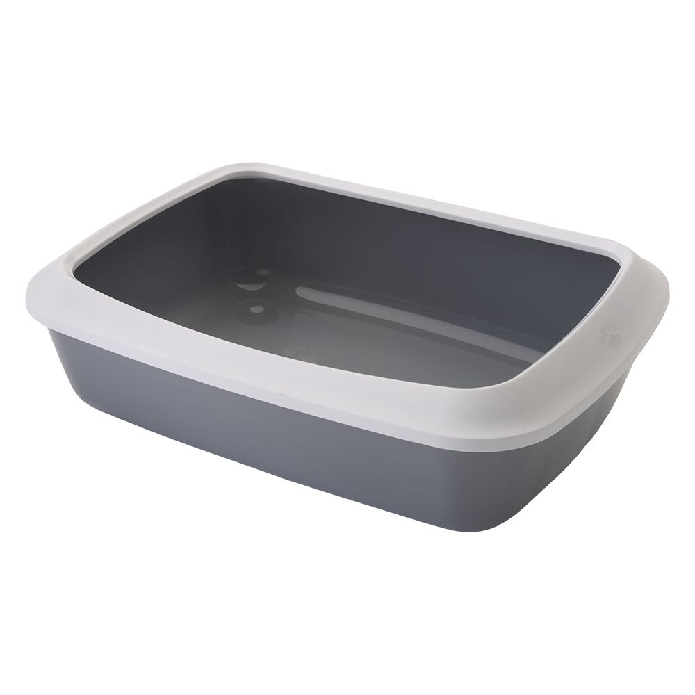 Savic Iriz Cat Litter Tray with Protective Edge - 42cm Grey