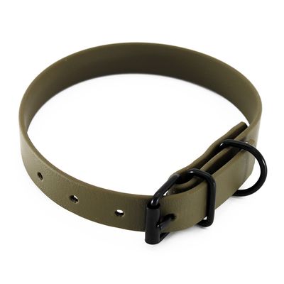 Home BioThane collar, olive 28 - 35 cm neck circumference, W 19 mm