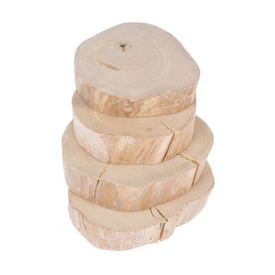 TIAKI Coffee Wood Nibble Discs Set of 4 6-10cm (W)