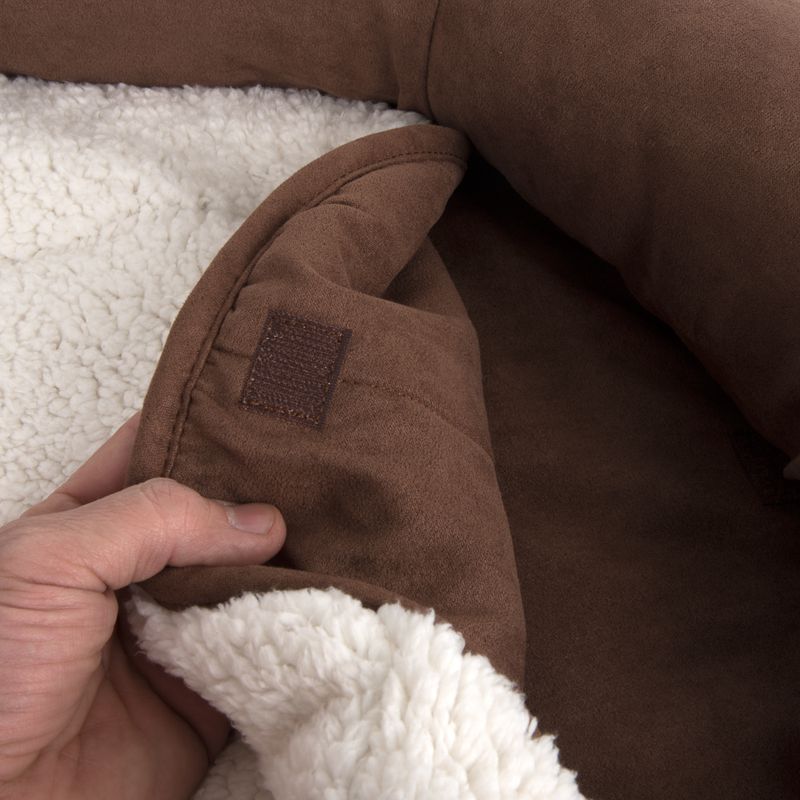 Oval Memory Foam Dog Bed - Brown 100 x 65 x 24 cm (L x W x H)