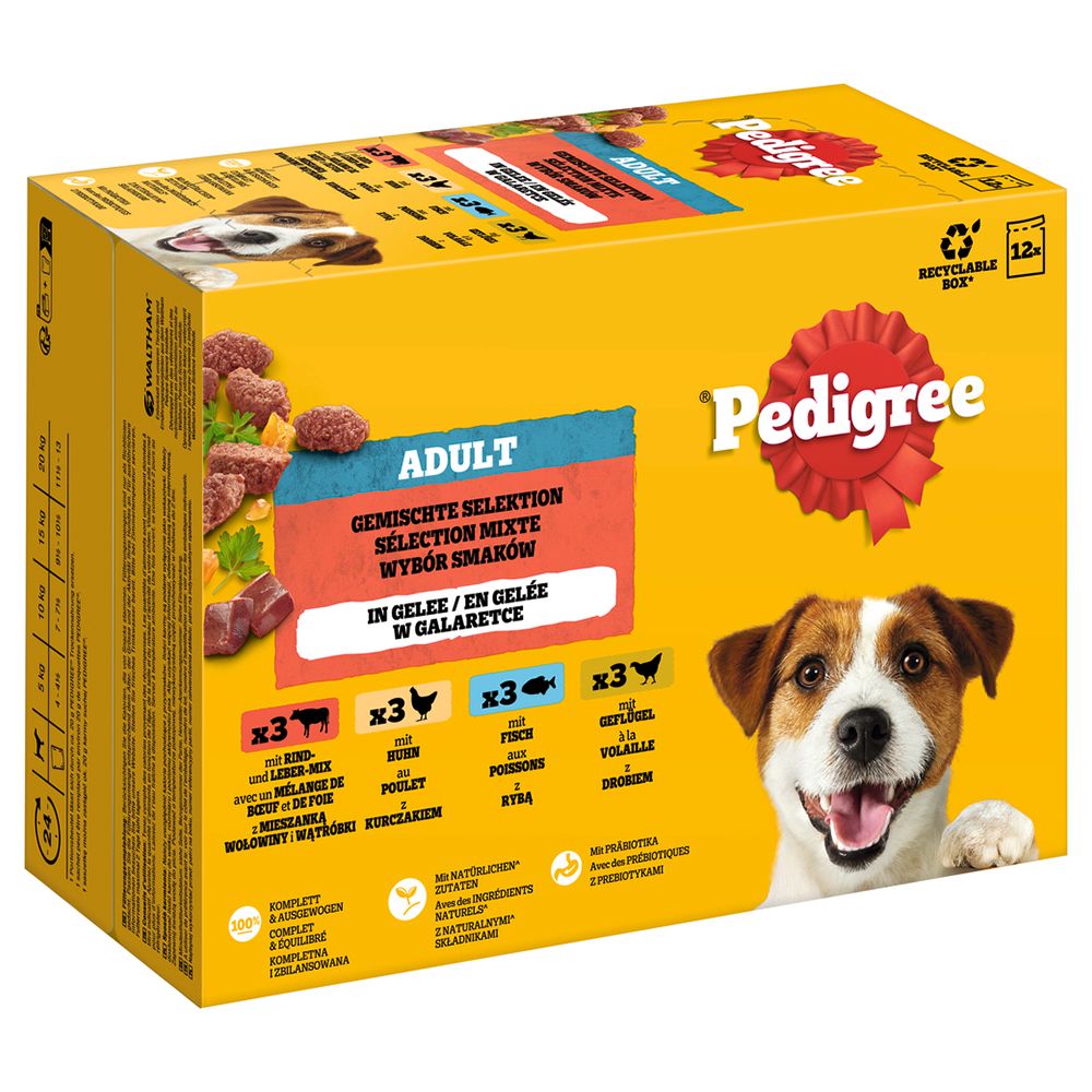 Pedigree Adult Pouch in Jelly Multipack Mixed Selection in Jelly (12 x 100g)