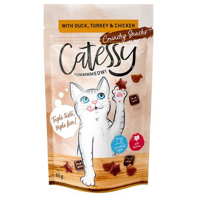 Catessy Crunchy Snacks 65g with Duck, Turkey & Chicken