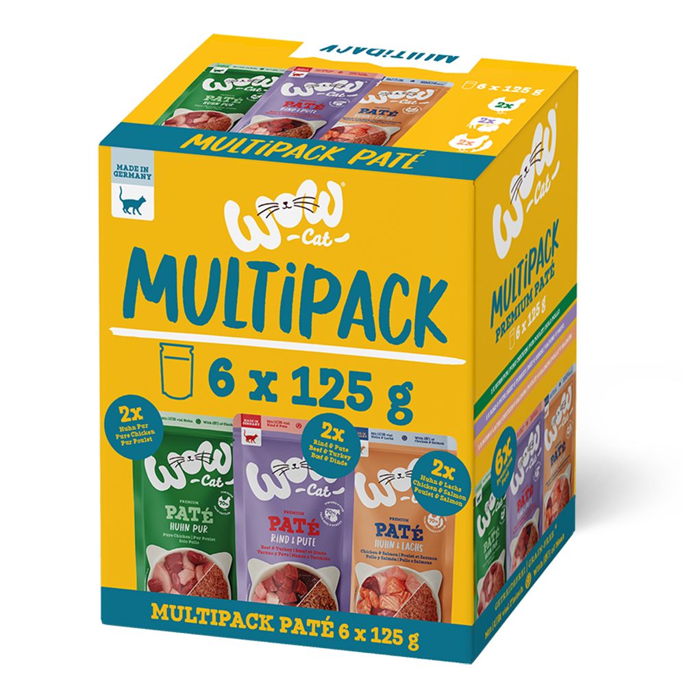 WOW Cat Adult Paté Mixed Pack Saver Pack 24 x 125g Mixed Pack (3 Varieties)