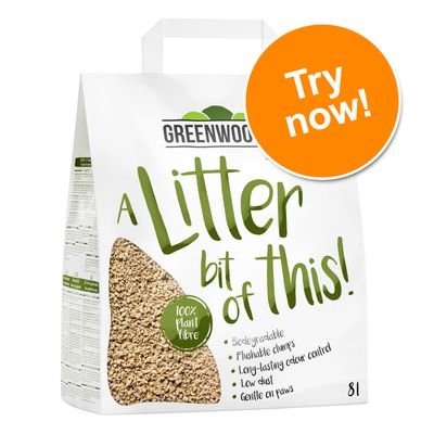 Greenwoods Plant Fibre Natural Clumping Litter Trial Pack 8l (approx. 3.4kg)