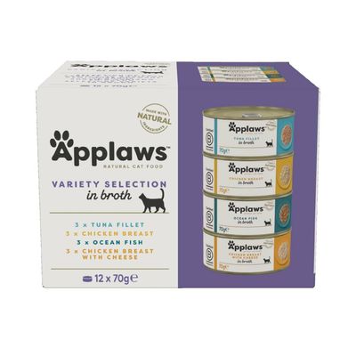 Applaws Cat Food 70g - Tuna / Fish Mixed Pack: Fish Collection 12 x 70g