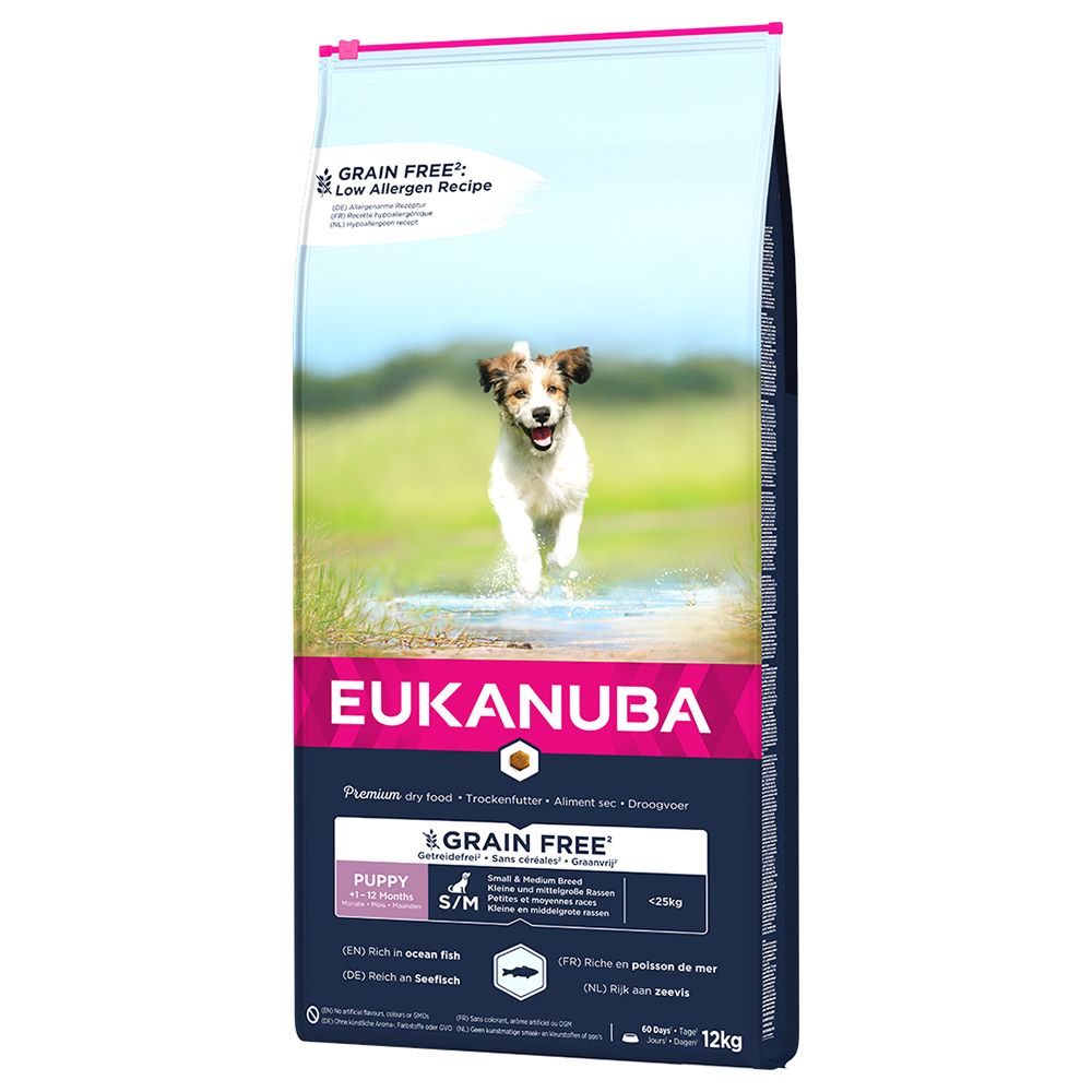 Eukanuba Grain-Free Small & Medium Breed Puppy with Salmon 3kg