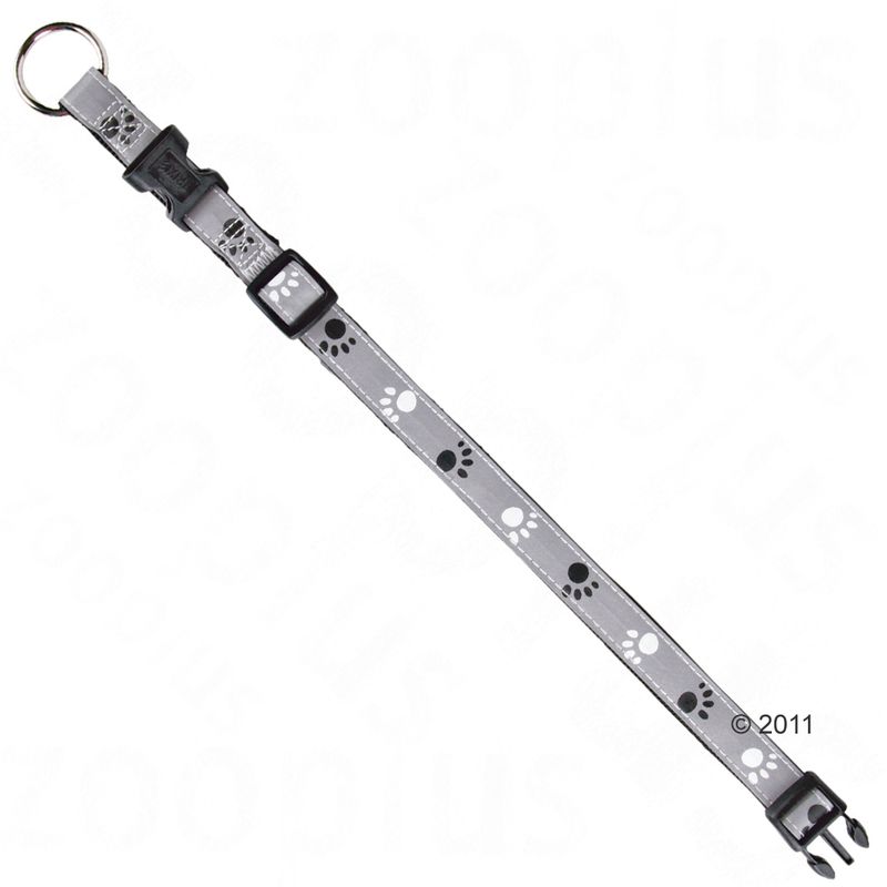 Trixie Reflective Paws Dog Collar - Silver S/M