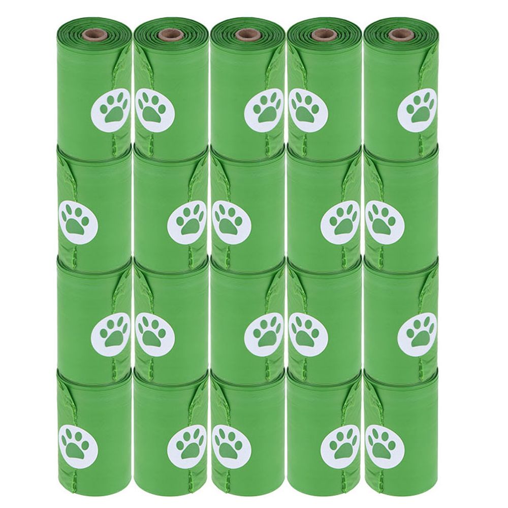 Biodegradable Dog Poop Bags - Green 4 Rolls of 15 Bags