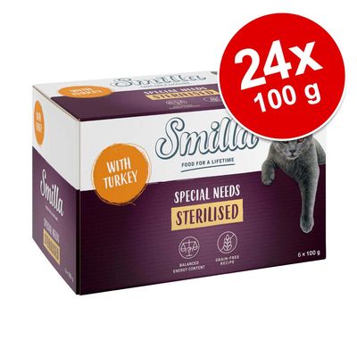 Smilla Adult Sterilised Trays Saver Pack 24 x 100g Turkey