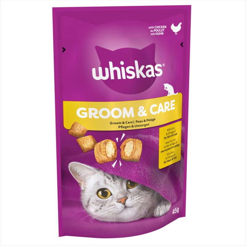 Whiskas Snacks Groom & Care Chicken (45g)