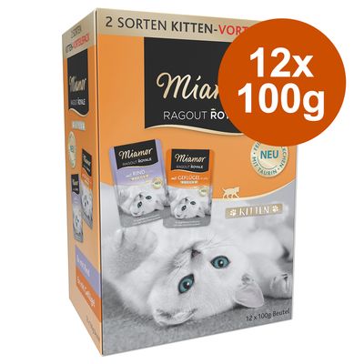 Miamor Ragout Royal Kitten in Jelly Mixed Pack 12 x 100g Poultry and Beef in Jelly