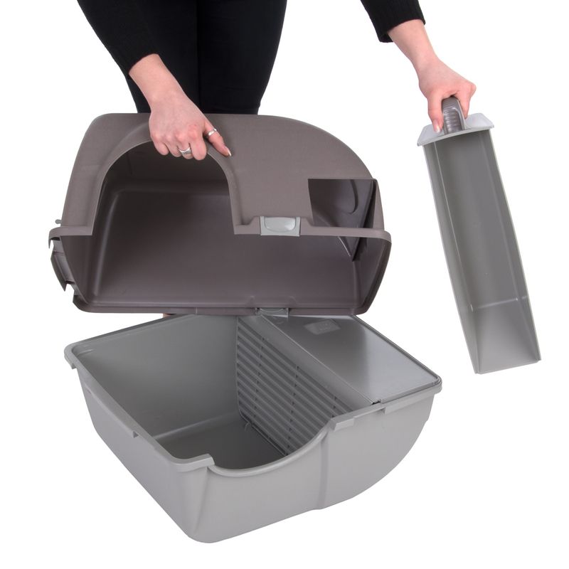 Omega Paw Roll'n'Clean Litter Box Taupe / Grey